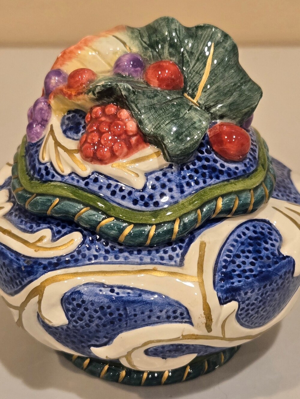 Fritz & Floyd Florentine And Fruit Lidded Bowl - Picture 1 of 4